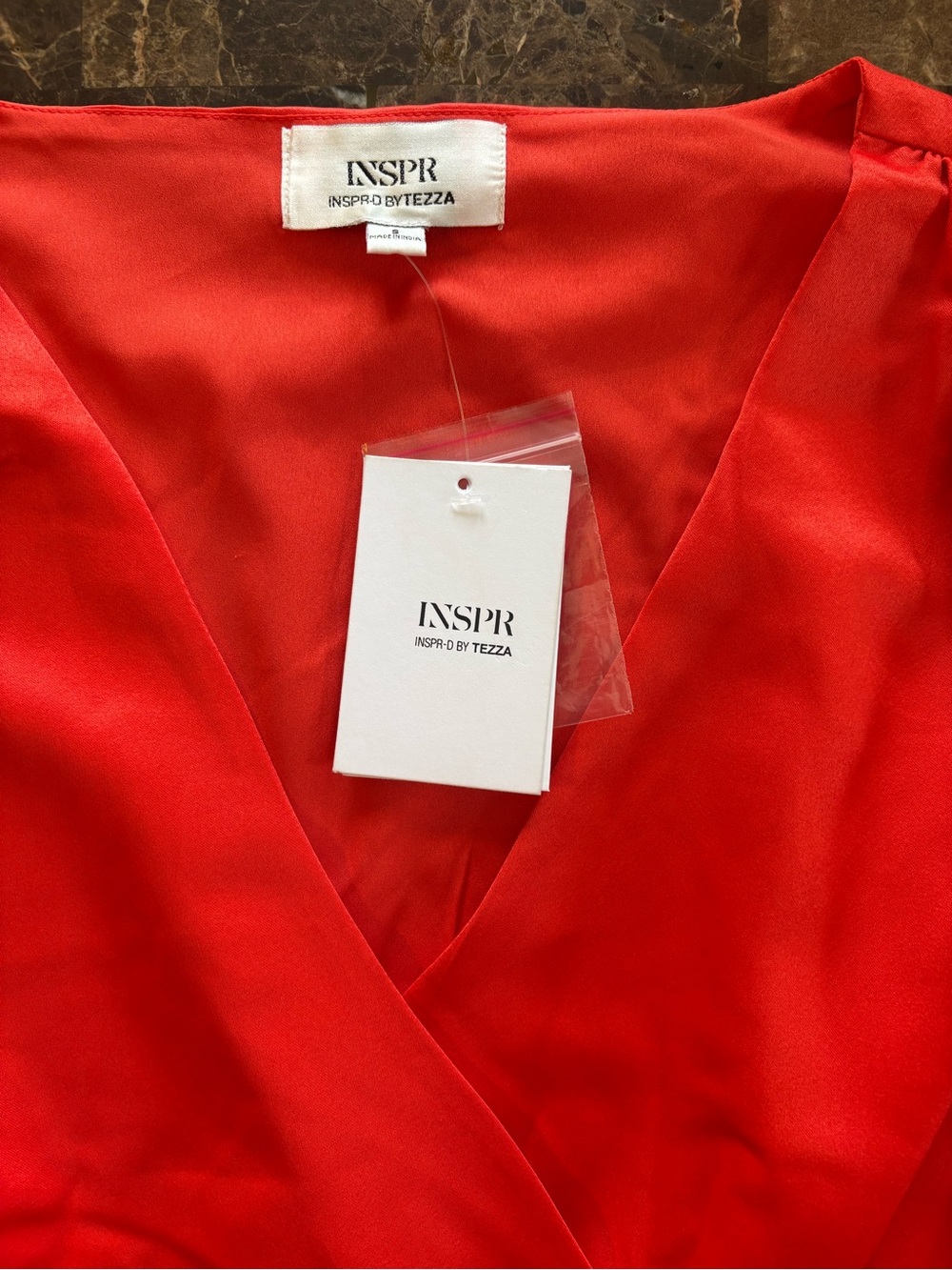 Red Tie-Waist Dress By INSPR by TEZZA - Picture 3 of 7